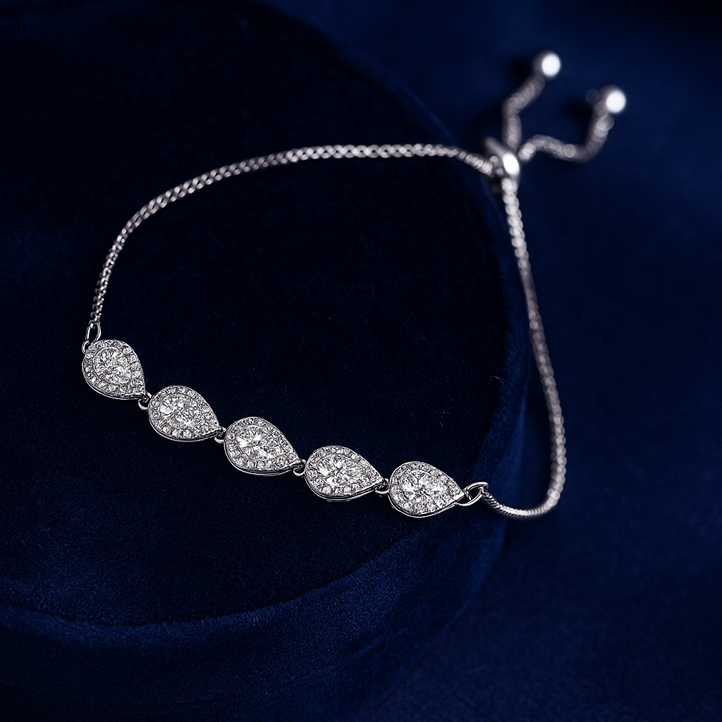 Crystal Drops Adjustable Bracelet
