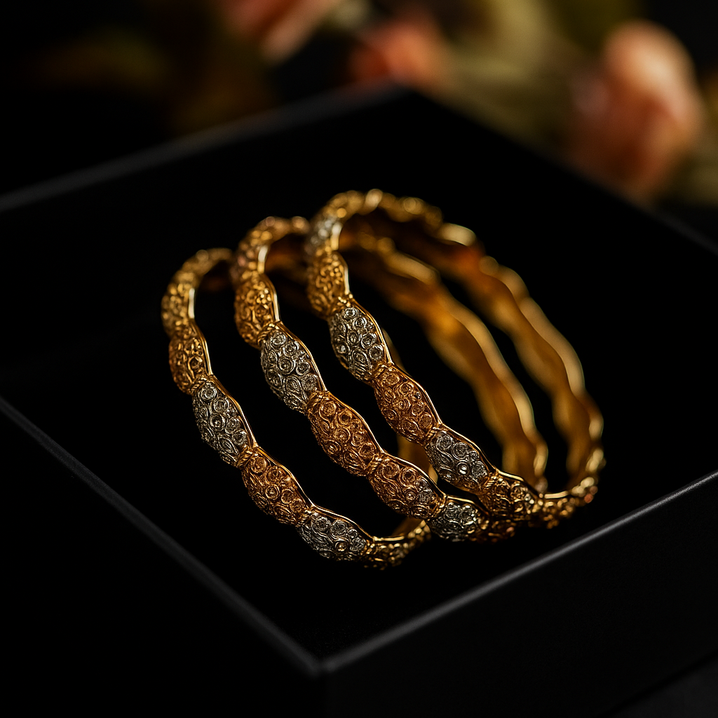 Antique Grace Dual-Tone Bangles