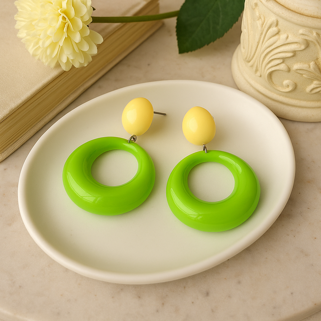 Citrus Pop Resin Hoop Earrings