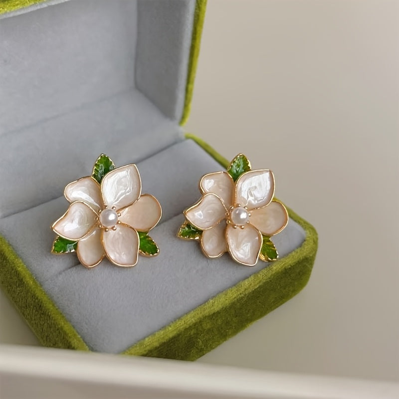 Pearl Petal Blossom Studs