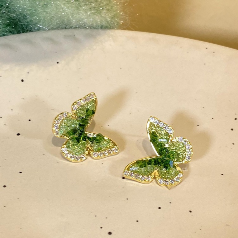Emerald Butterfly Sparkle Studs