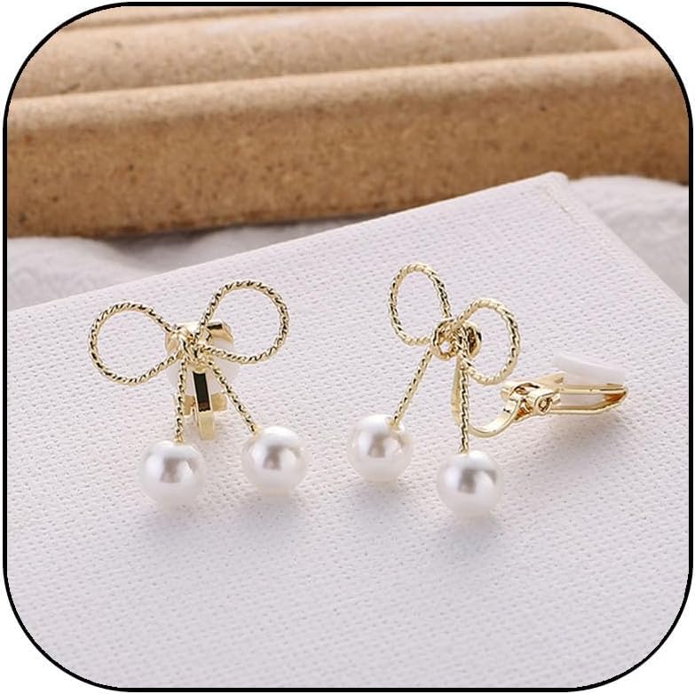 Pearl Bow Elegance Clip-On Earrings