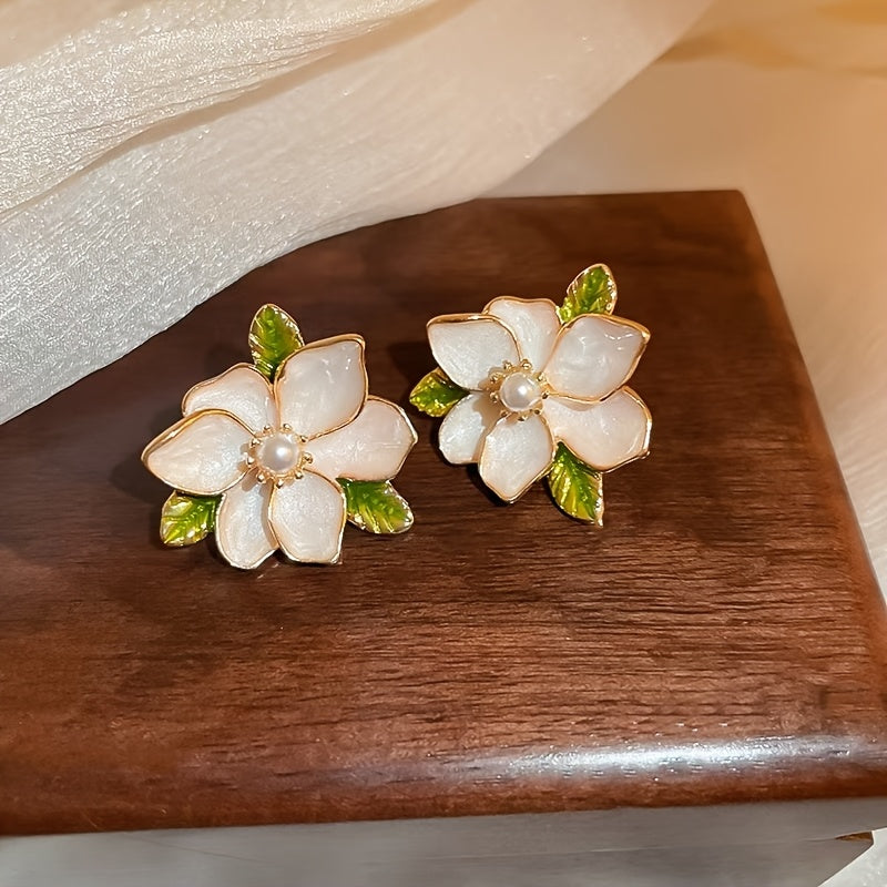 Pearl Petal Blossom Studs