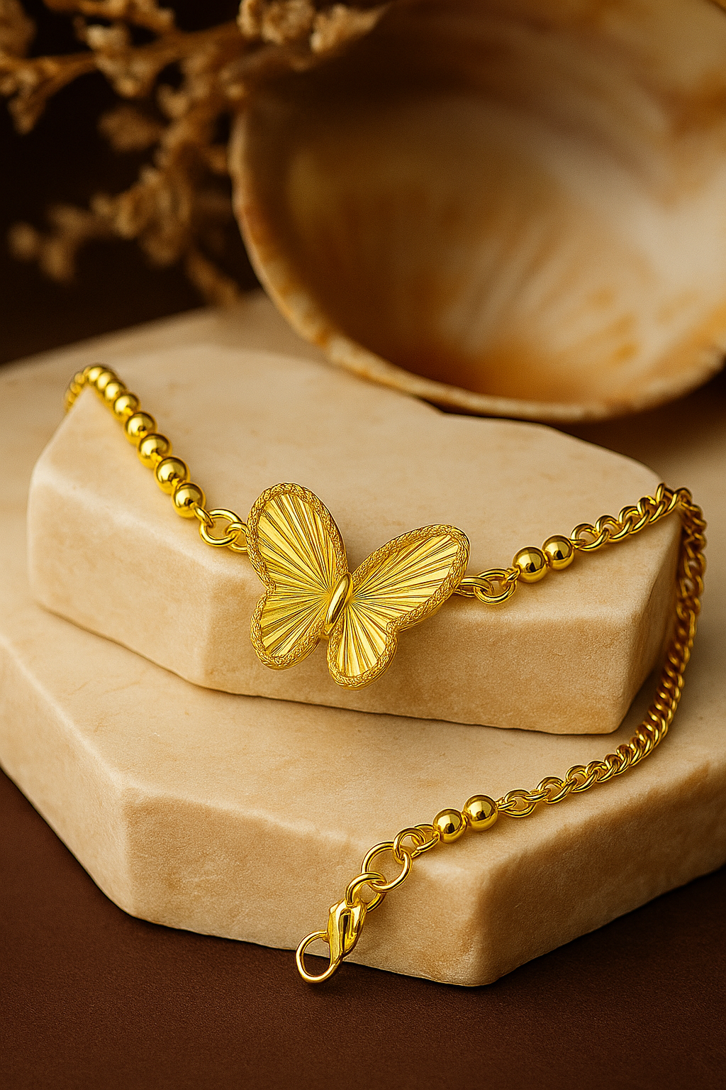 Golden Butterfly Charm Bracelet