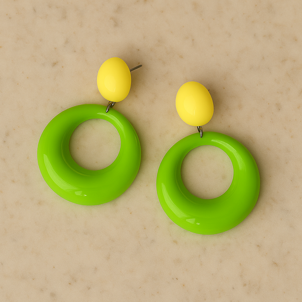 Citrus Pop Resin Hoop Earrings