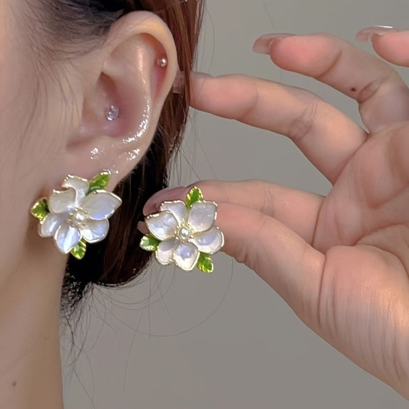 Pearl Petal Blossom Studs