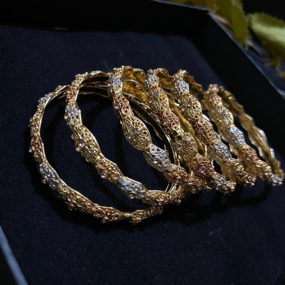 Antique Grace Dual-Tone Bangles
