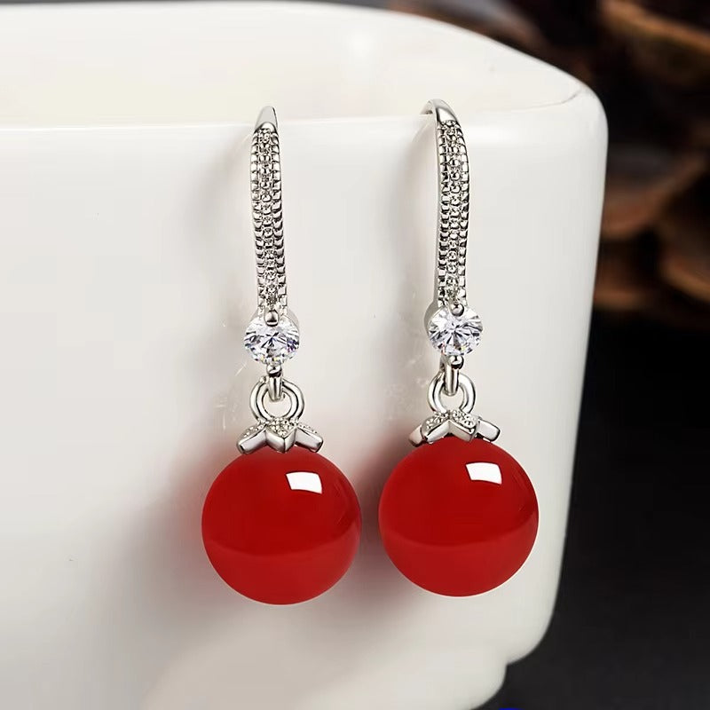 Ruby Glow Drop Earrings