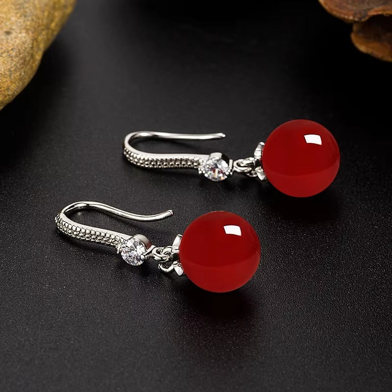 Ruby Glow Drop Earrings