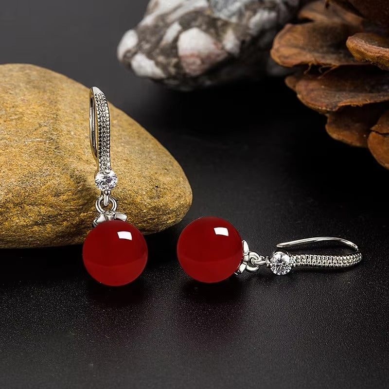 Ruby Glow Drop Earrings