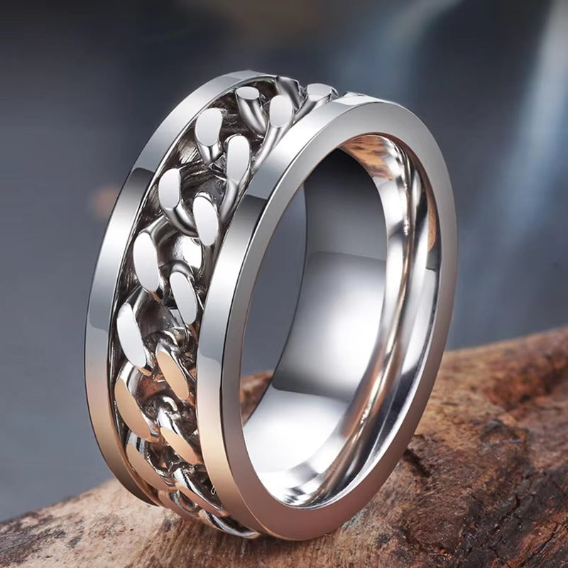 SteelCore Chain Band Ring – Unisex
