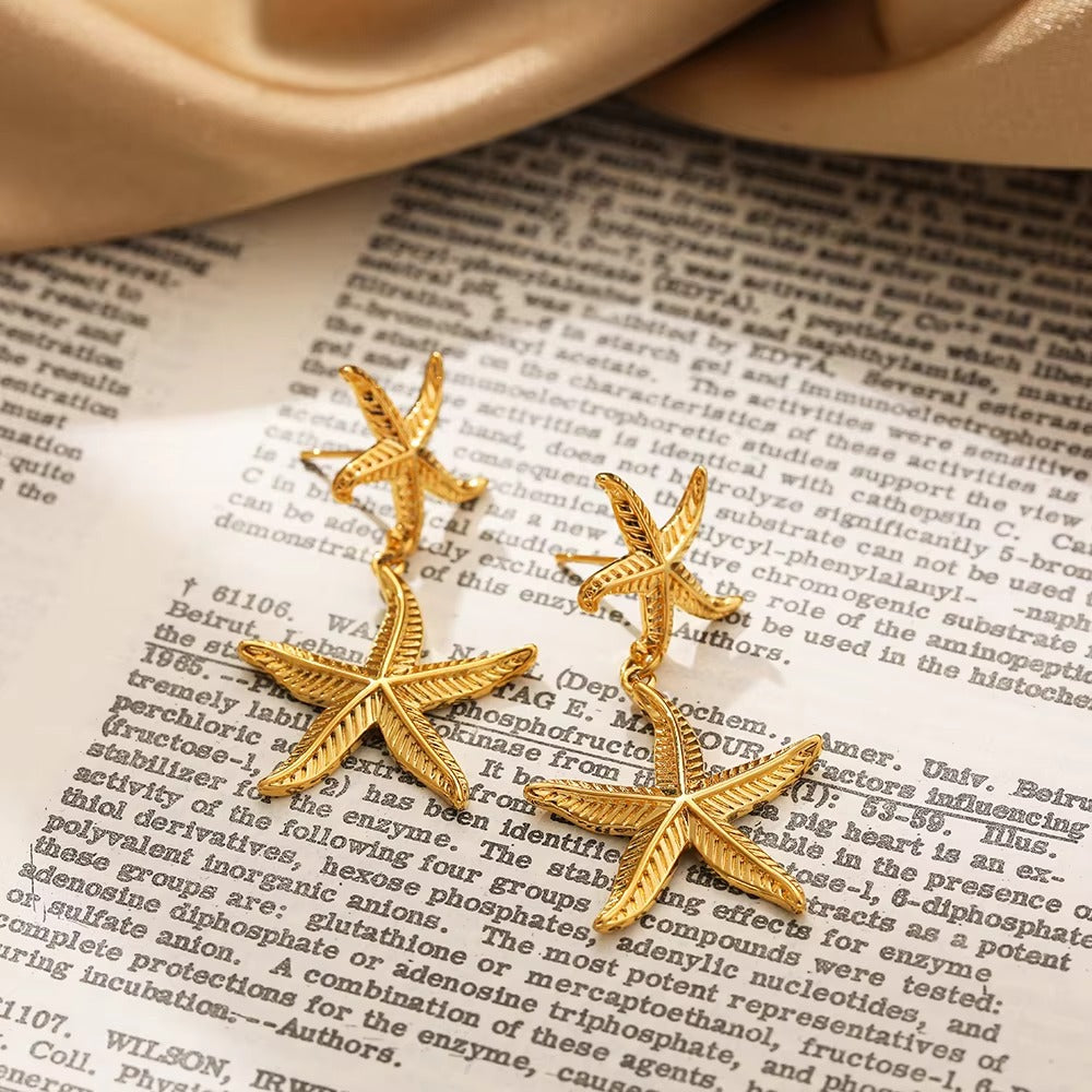 Tidal Starfish Drop Earring