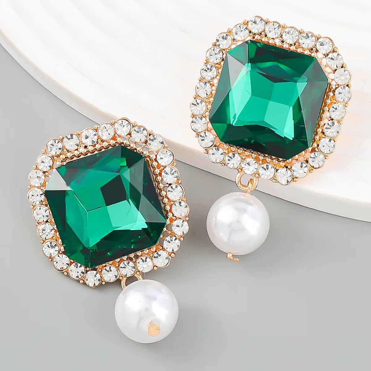 Royal Gem Pearl Drop Earrings