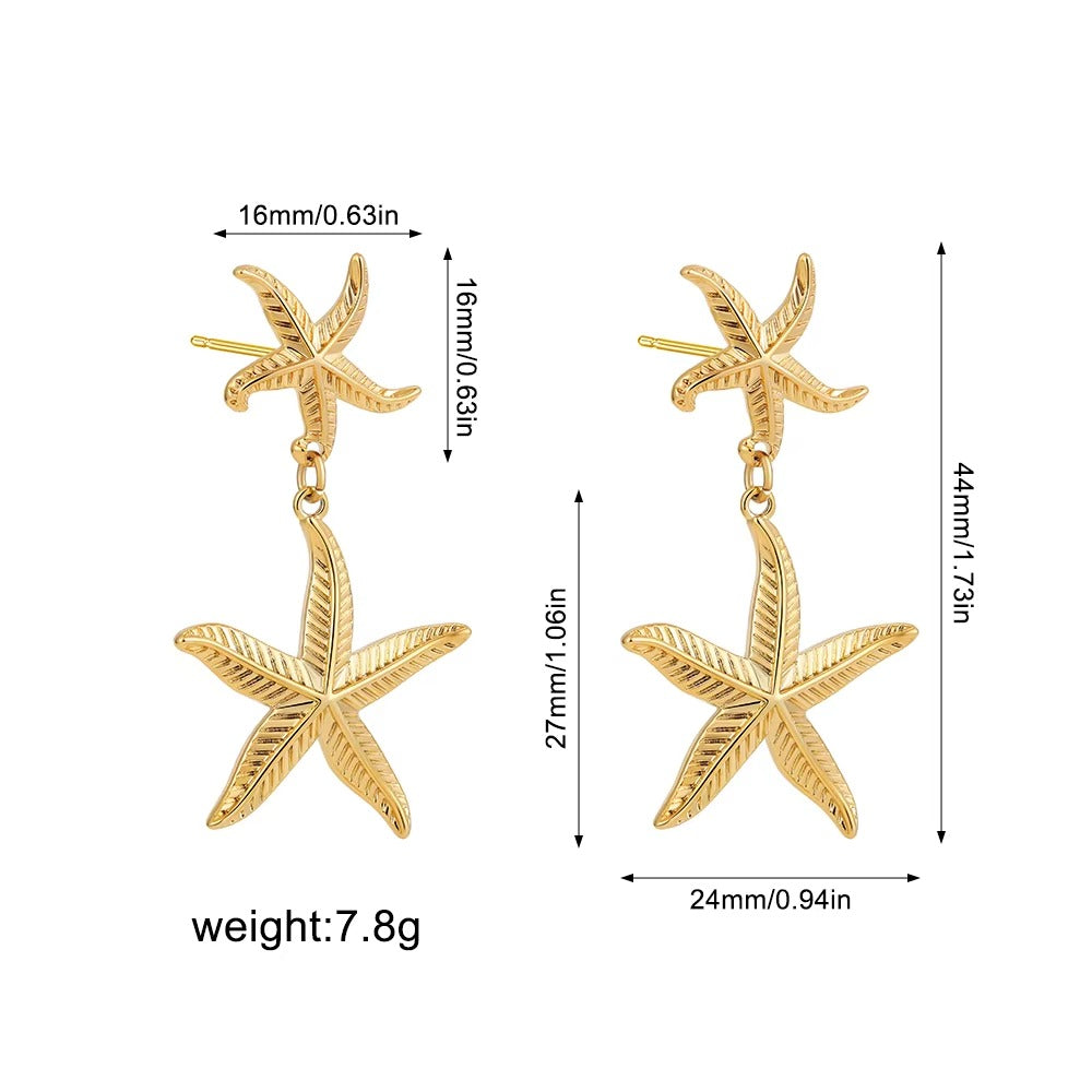 Tidal Starfish Drop Earring