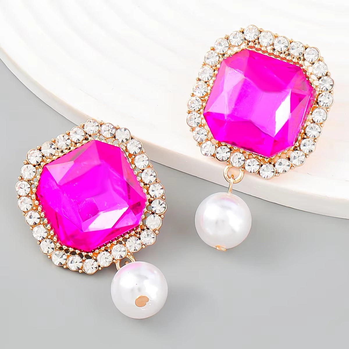 Royal Gem Pearl Drop Earrings