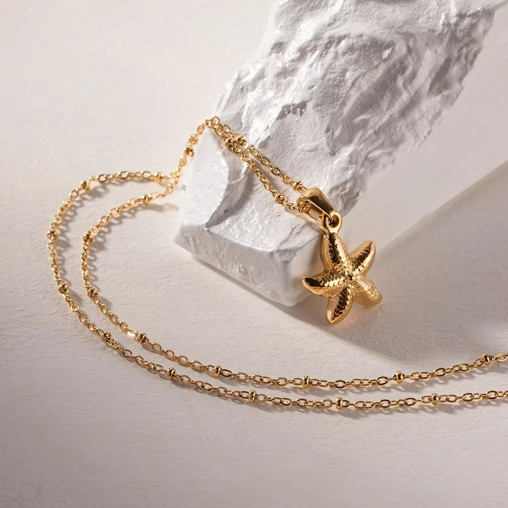 Golden Shore Starfish Necklace