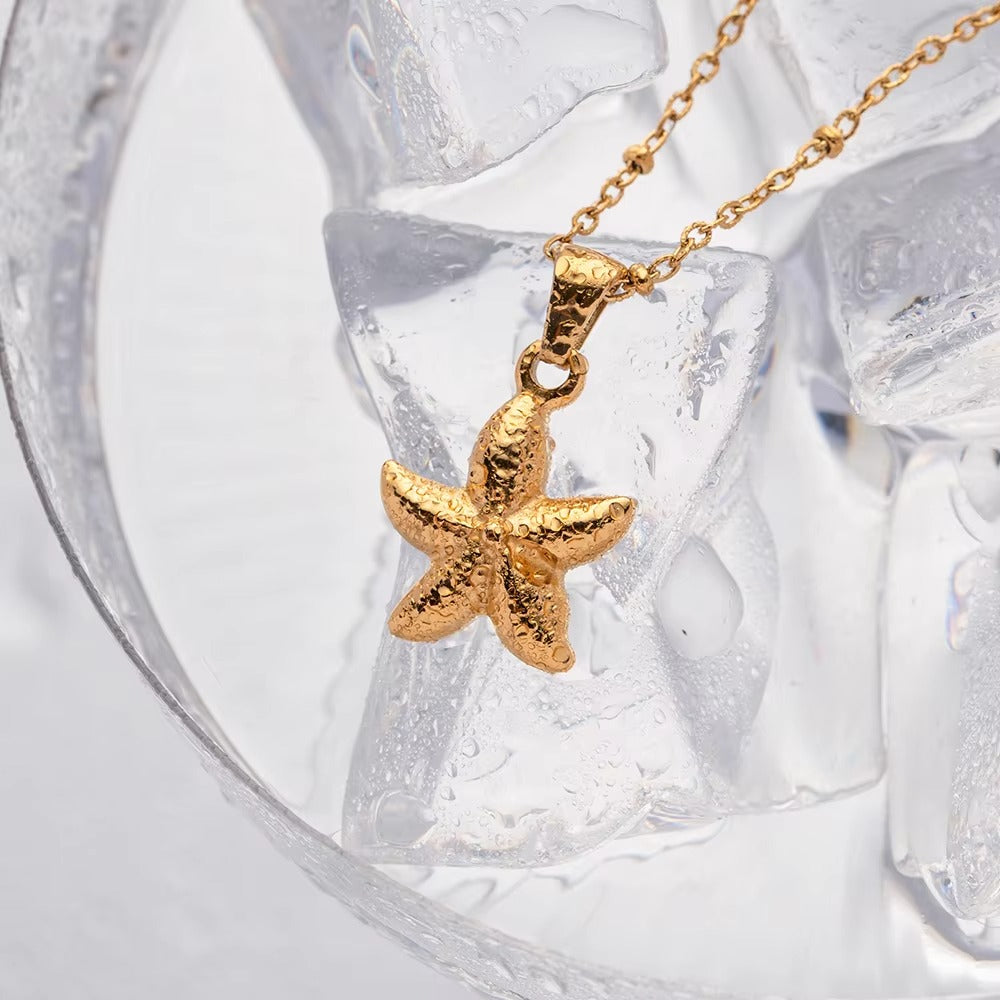 Golden Shore Starfish Necklace