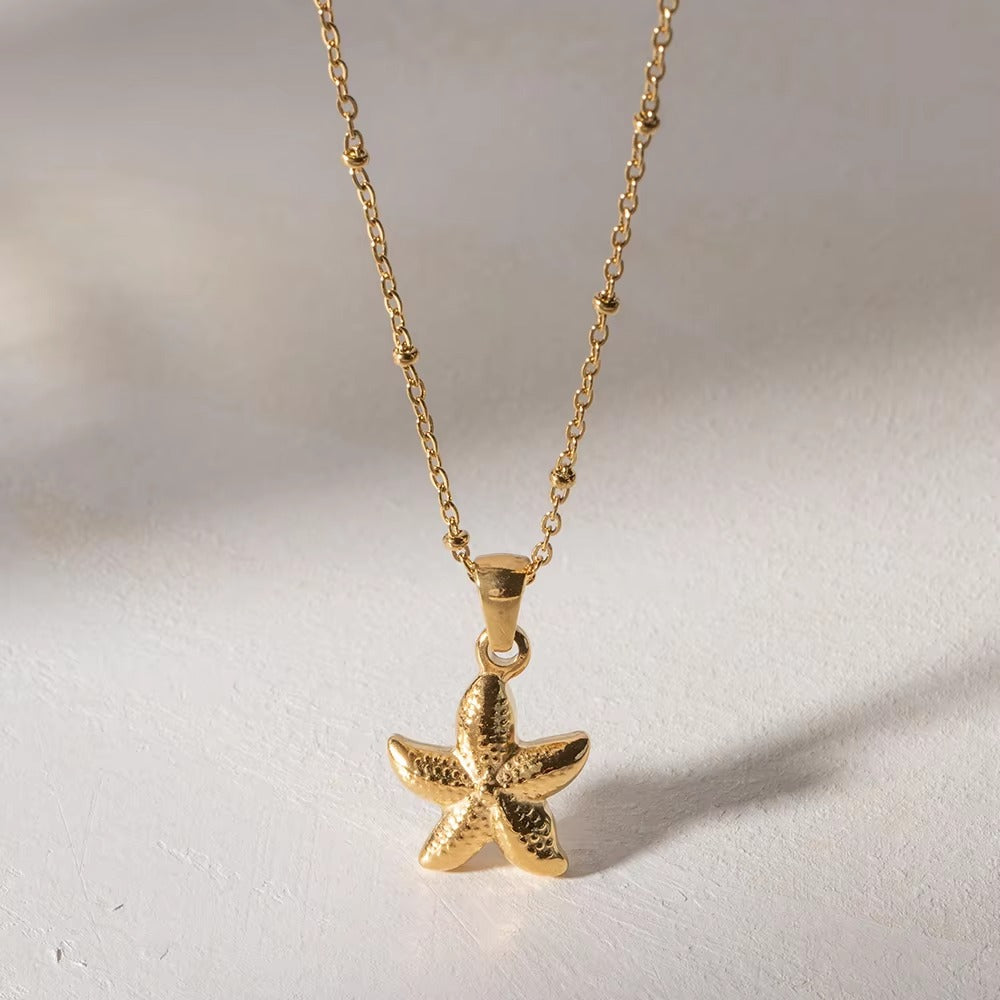 Golden Shore Starfish Necklace