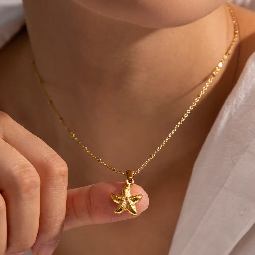 Golden Shore Starfish Necklace