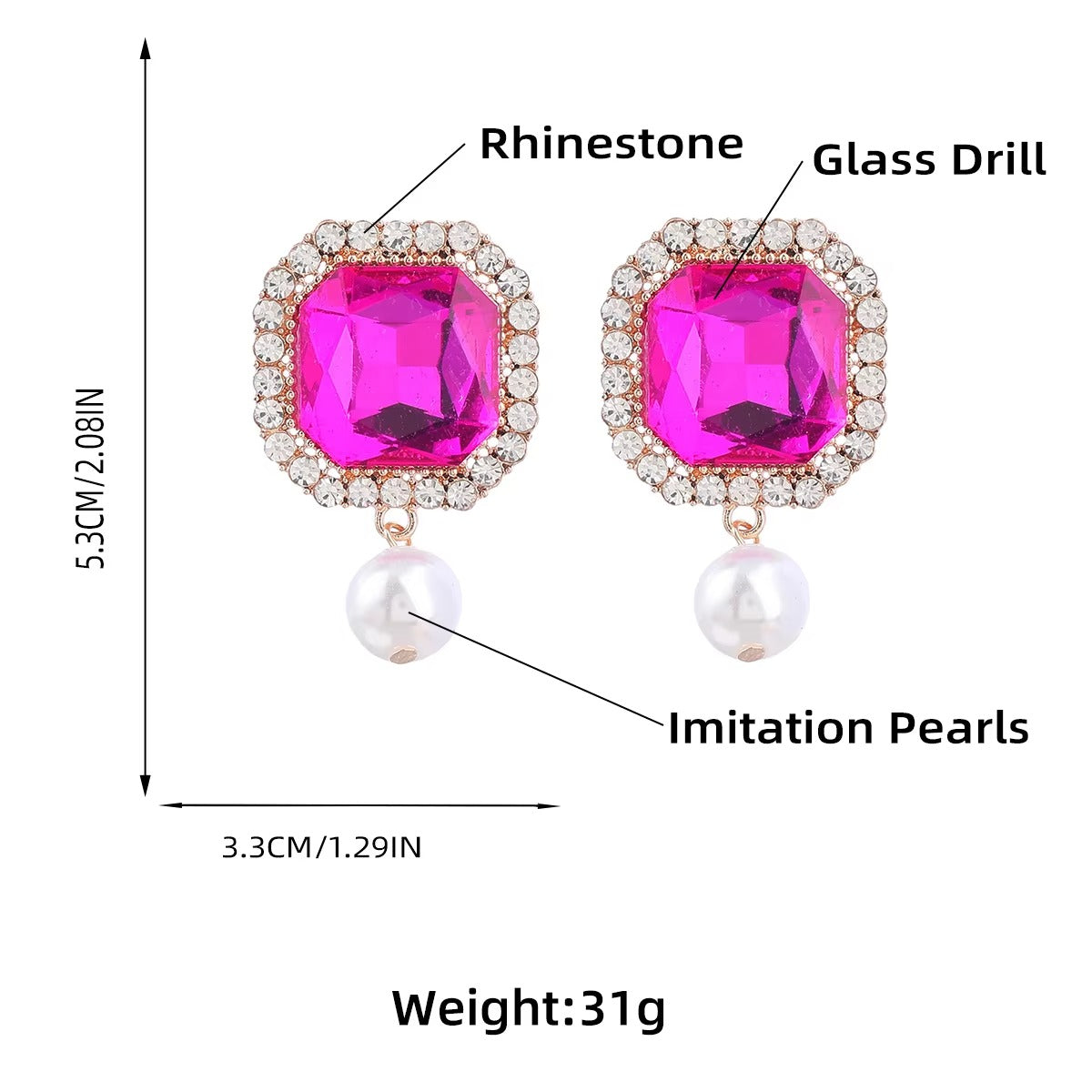 Royal Gem Pearl Drop Earrings